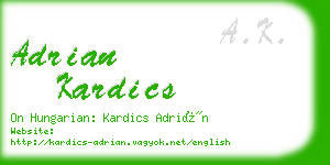 adrian kardics business card